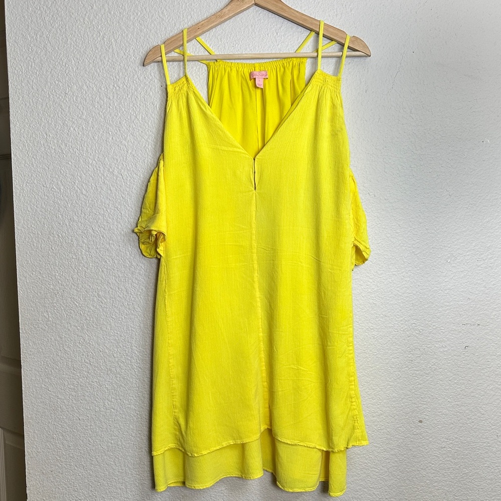 Lilly Pulitzer Bellamie‎ Swing Dress Womens Large Flowy Gauzy AS IS READ